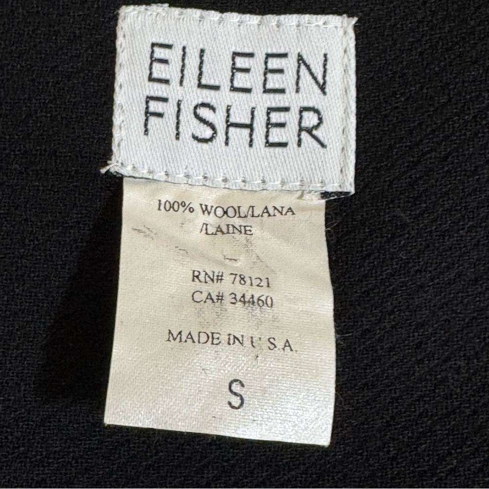 Eileen Fisher Black Blazer Jacket Professional Minimalist Size Small 100% Wool - Picture 9 of 9